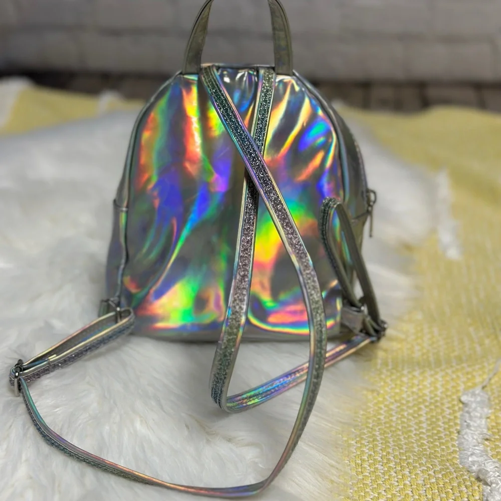 Place Silver Reflective Backpack with Adjustable Straps